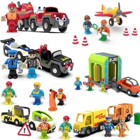 Kid Magnetic Electric Car Locomotive Fit Wooden Firefighting Train Track Slot Diecast Railway Tracks Kid Educational Toys Gifts 2