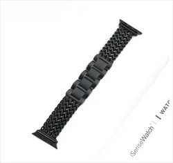 Elegant Stainless Steel Braided Bracelet - 42mm 44mm 45mm 49mm (Black)
