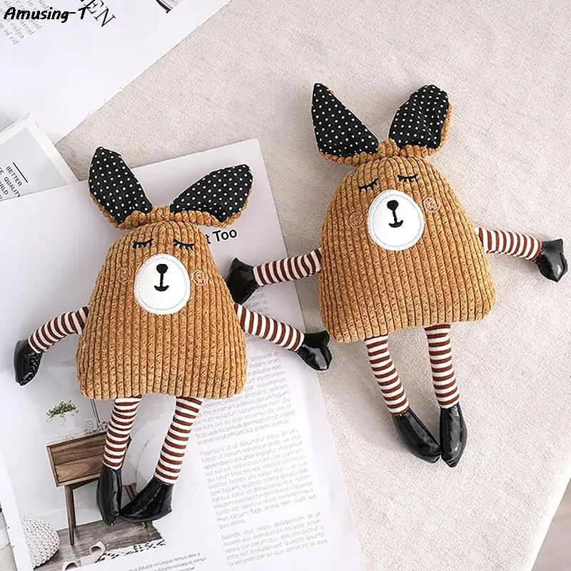 

1pc Cute Triangle Rabbit Plush Toy Cartoon Bunny Pendant Soft Stuffed Doll Keychain Backpack Car Bag Key Ring Decor