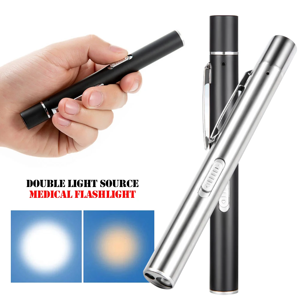 Compact LED Medical Examination Pen Light with Pupil Gauge