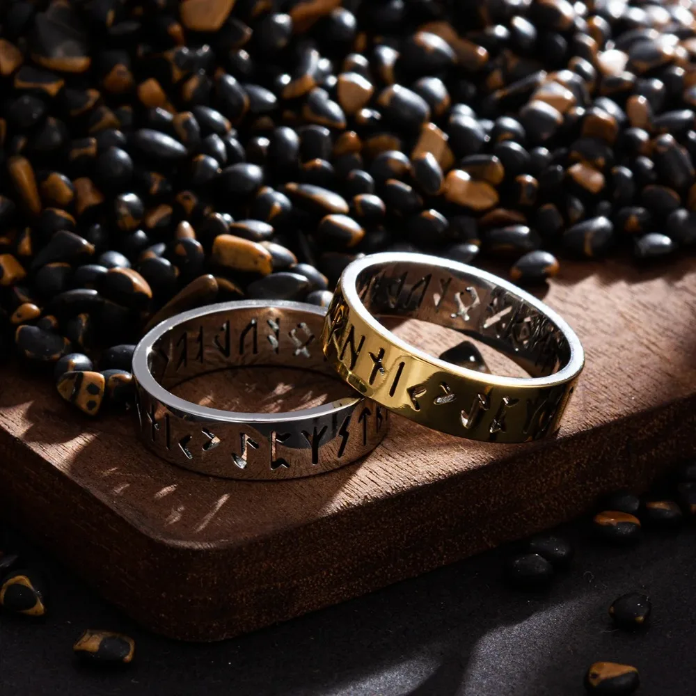 6mm Out Odin Norse Viking Amulet Rune Rings for Men Wedding Jewelry Valentine's Gifts