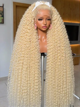 260Density 613 Loose Deep Wave 13x6 HD Lace Frontal Wigs Curly Human Hair 40 36Inch Honey Blonde Water Wave Lace Front Wigs 1