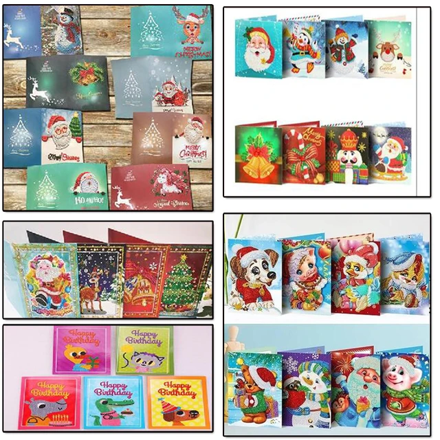 Christmas Diamond Painting Christmas Cards  Diamond Painting Christmas  Cards Set - Diamond Painting Cross Stitch - Aliexpress