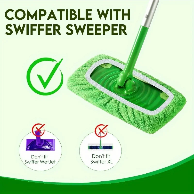 Reusable Ultra-fine Fiber Mop Pads, Excellent Water Absorption, Strong Adhesion Replacement Cleaning Pads Compatible with Most S 5
