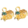 2 Pcs Girl Crystal Women's Miss Hair Pin Diamond Decor Small Claw Clips Hairpin Pineapple 5