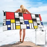 Piet Mondrian De Stijl Beach Towel Soft Microfiber Quick Dry Absorbent Quick Towels For Swimming 1