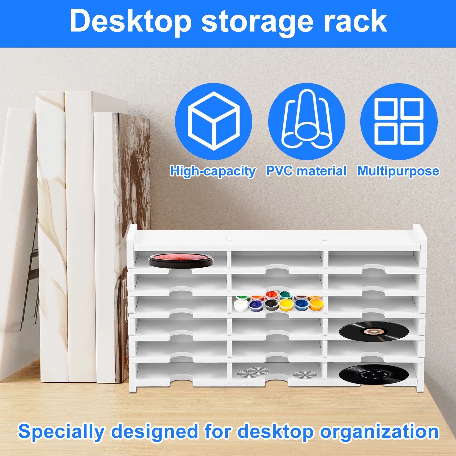 Stamp Pad Storage Organizer Versatile Large Capacity Slim Easy to Maintain Ink Pads Painting Tray Rack Slots Ink Pad Holder