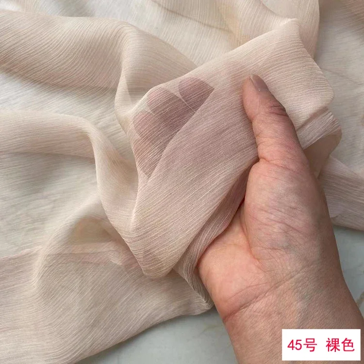 Mulberry Silk Wide Width Solid Color Pure Silk Georgette Fabric Lightweight Translucent Ideal for Scarves and Dresses sewing fabric