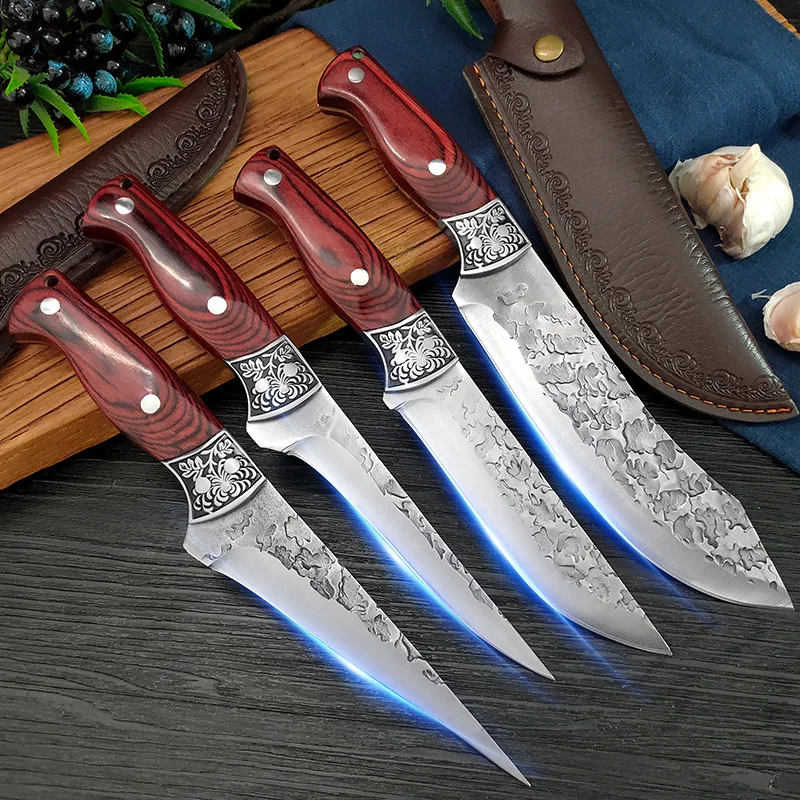Coltello Da Disosso Stretto ErgoGrip - Lama In Acciaio 21 Cm, Manico Antiscivolo Blu, Lavabile - 4