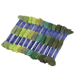 Rhapsody Premium Egyptian Cotton Embroidery Floss Collection - 12 Vibrant Colors, Double Mercerized, 8 - Meter Skeins - 6 Strands (Dark Green 8)
