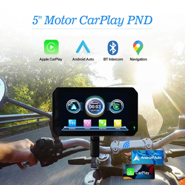 Navegador GPS portátil para motocicleta, pantalla Carplay impermeable,  Android inalámbrico, 5 pulgadas - AliExpress