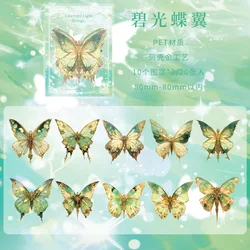 Butterfly Glitter Sticker Pack with Shiny Wing Patterns for Decorative Crafts & DIY Projects (F)