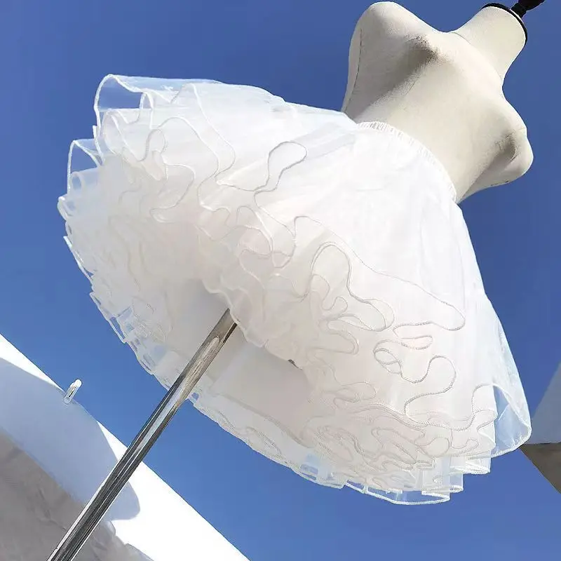 Five Layers Soft Yarn Cloud Support Canopy Girl Korea Japan Cute Petticoat Blacke White Fluffy Lolita Skirt Cosplay Boneless lolita petticoat