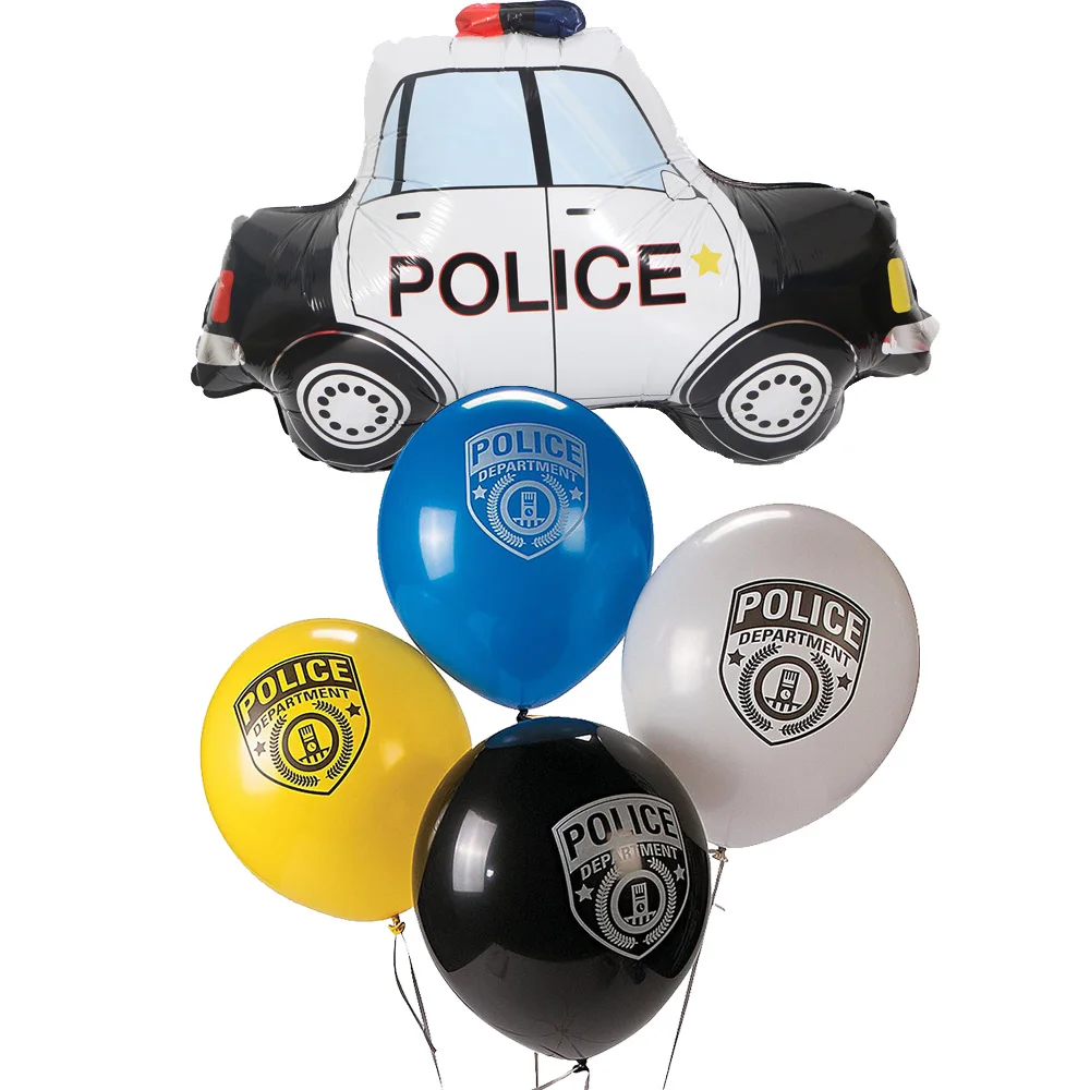 

Blue Police Foil Balloon Kit Birthday Party Balloon Include Car Balloon Latex Balloons Police Themed Birthday Party Decorations