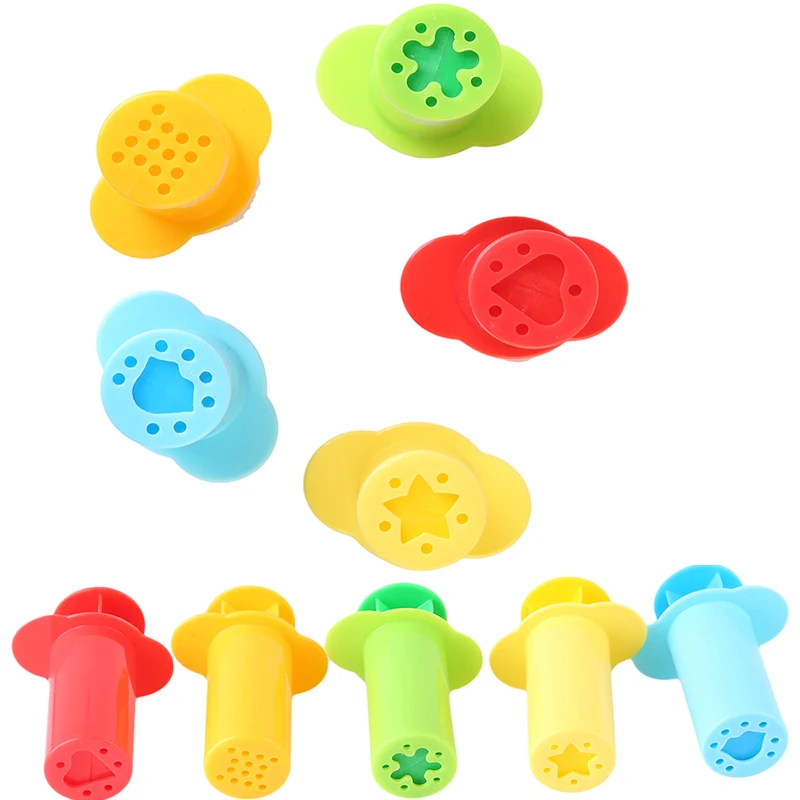 5Pcs/Pack Plasticine Mold Tools Kit Polymer Clay DIY Love Heart Stars Noodles Plasticine Tools Educational Toy For Kid 5