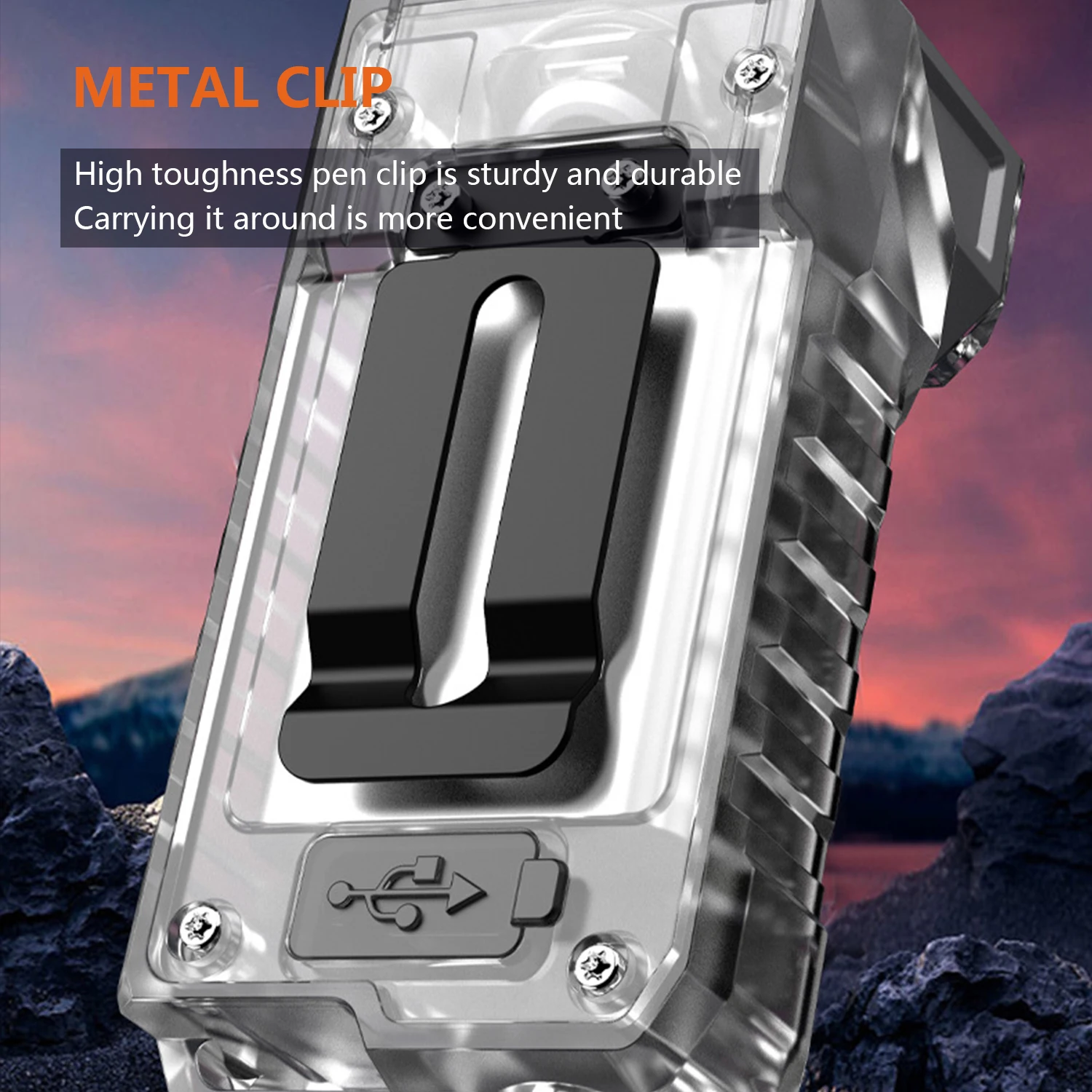 Description Picture 5 of itemMini Keychain Flashlight 90°Rotation EDC Light Portable Rechargeable Work Emergency UV Torch Bright Outdoor Camping Lantern
