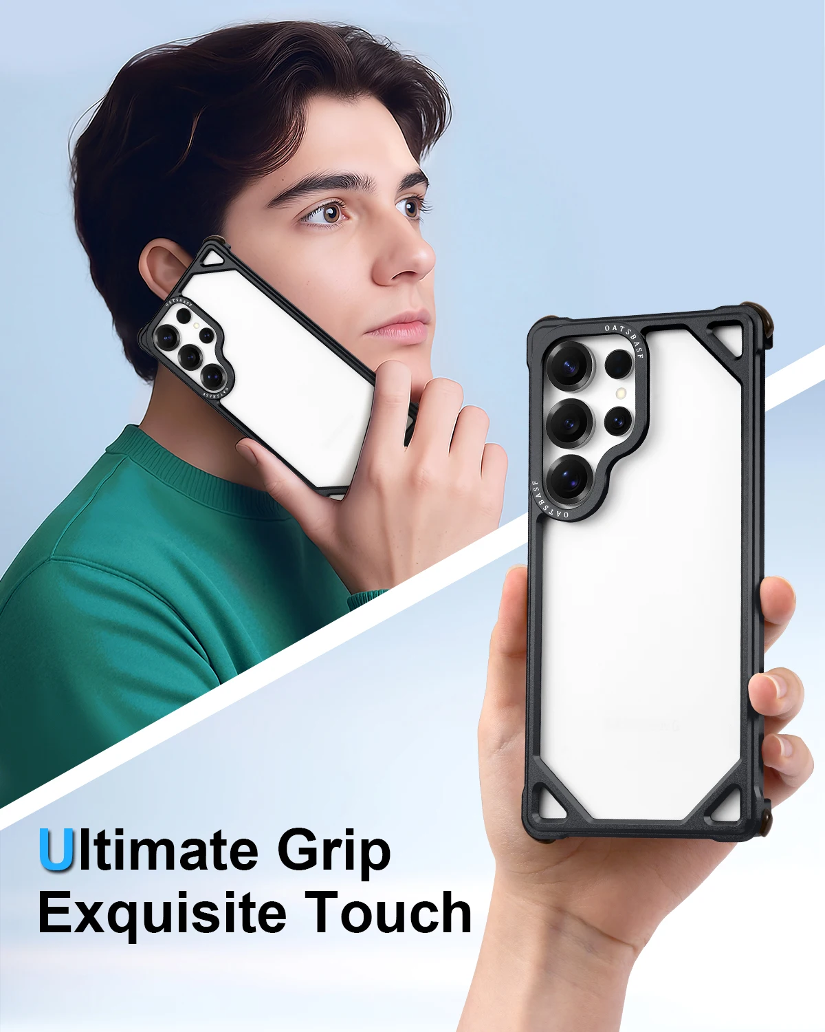 Eary Frameless Case for Samsung Galaxy S25 Ultra Minimalist Magnetic Metal Shell Aluminum Alloy Shockproof Protector Phone Cover