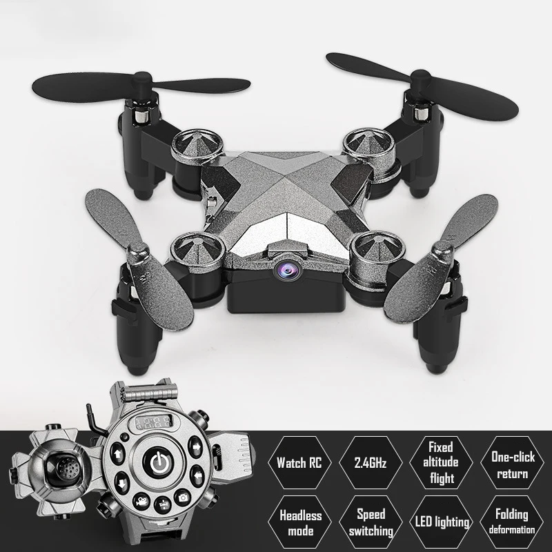 DH-800 Foldable Mini Quadcopter Gravity Sensing Flying Drone 360 Degree Rotating Aerobatics Watch Design Remote Control Aircraft 2