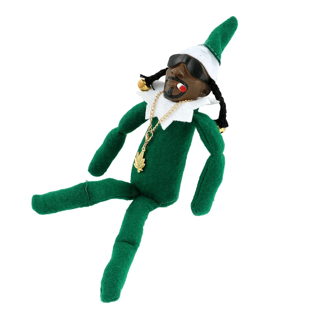 Funny Anime Rapper Snoop on A Stoop Christmas Elf Doll Home Decoration New Year Gift Toys Rapstar plush toy,plush doll,action figures toys,anime ornament