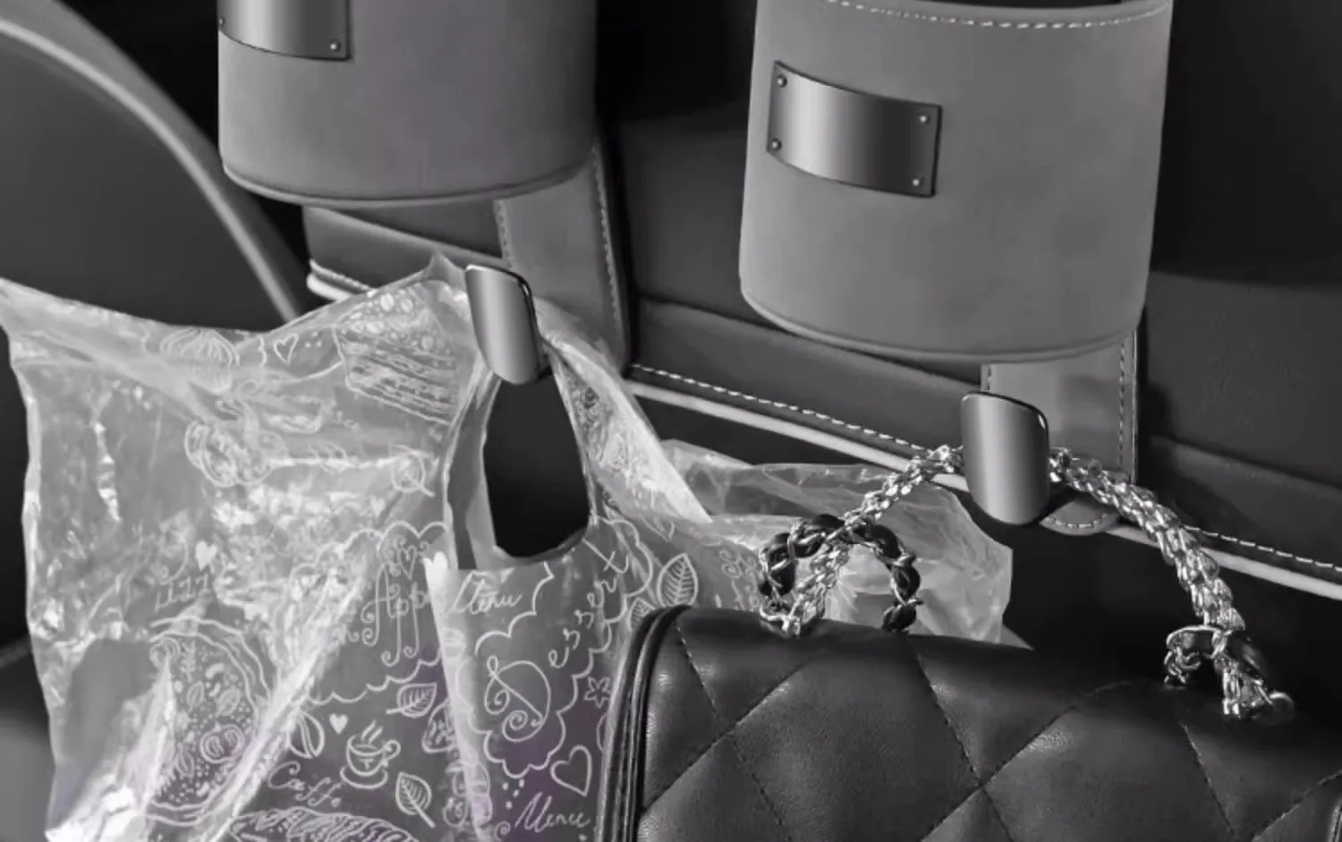 Car Hook Storage Box Seat Back Milk Bottle Beverage Cup Holder Suede Rear Storage Car Storage Box Hook 4