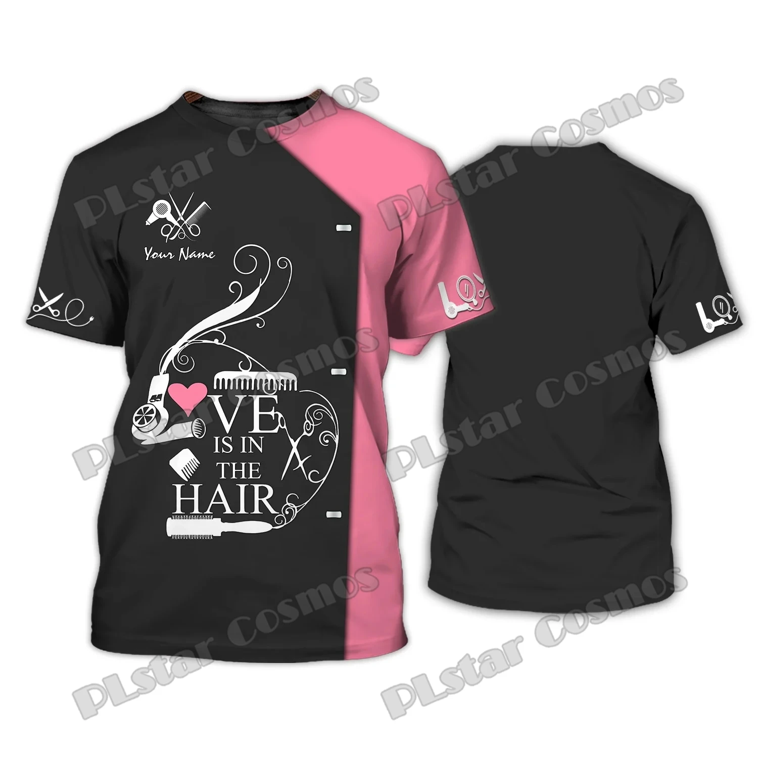 Mode Friseur T-Shirt Friseur Muster benutzer definierten Namen 3d gedruckt Herren T-Shirt Sommer Unisex lässig T-Shirt [nicht Arbeits kleidung] dw227 – Detail 13