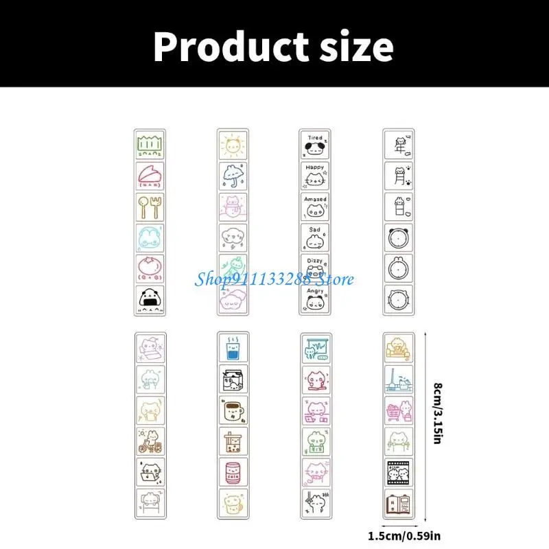 G88D 사랑스러운 날짜 스탬프 기분 스탬프 날씨 스탬프 스크랩북용 장식 스탬프