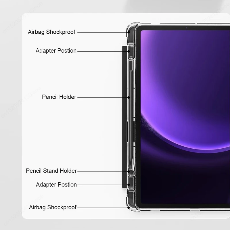 For Samsung Tab S7 S8 S9 11 FE 10.9 Plus S10 12.4 inch Case Magnetic Smart Cover For Tab A9 8.7" Plus 11" A8 Pencil Holder Funda 6
