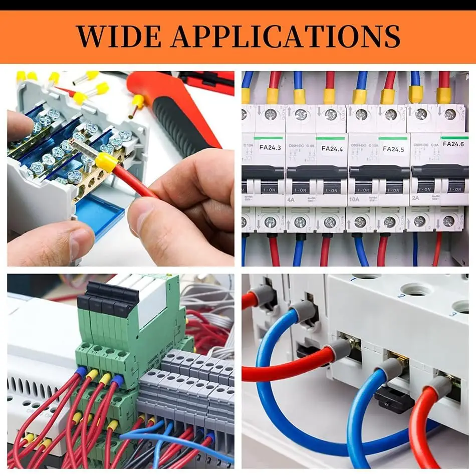 400PCS Crimp Terminals Kit Electrical Tube Terminals Suit VE Tubular Block Cord End Connectors Cable Wire Connector