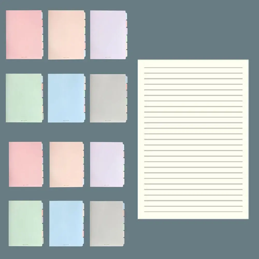 Colorful Refillable Binder Notebook with Pastel Dividers - Soft Cover Student Stationery