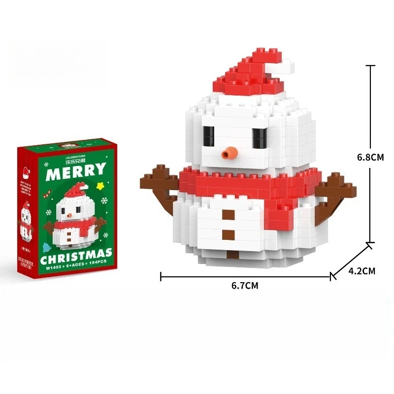 Creative and Fun Christmas Sweet Home Old Man Doll Assembly Building Blocks Children's Puzzle Toys Christmas Holiday Gifts