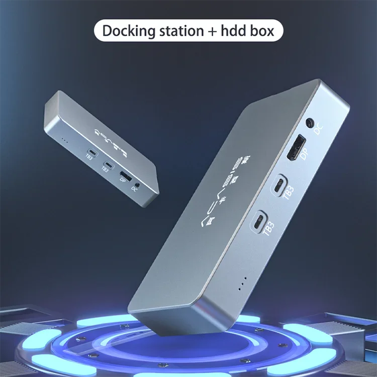 Acasis 노트북용 듀얼 디스크 NVME HDD 인클로저, USB4.0 도킹 스테이션, C타입 to USB 3.0 하드 디스크 박스, M.2