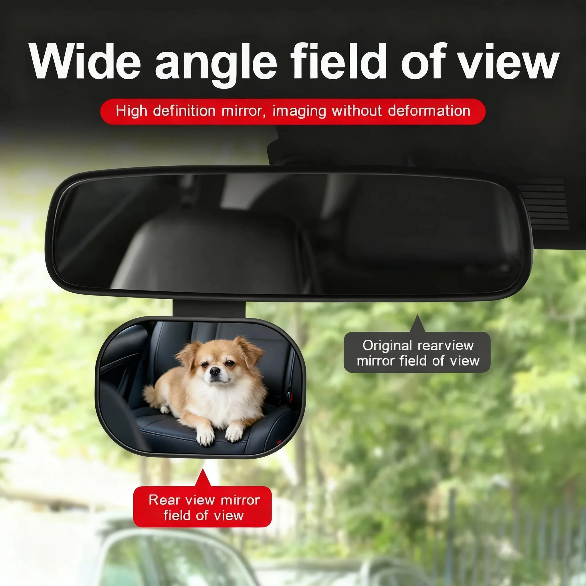 Enhanced Rearview Mirror with Wide-Angle View and 360-Degree Rotation for Improved Safety and Clear Reflection