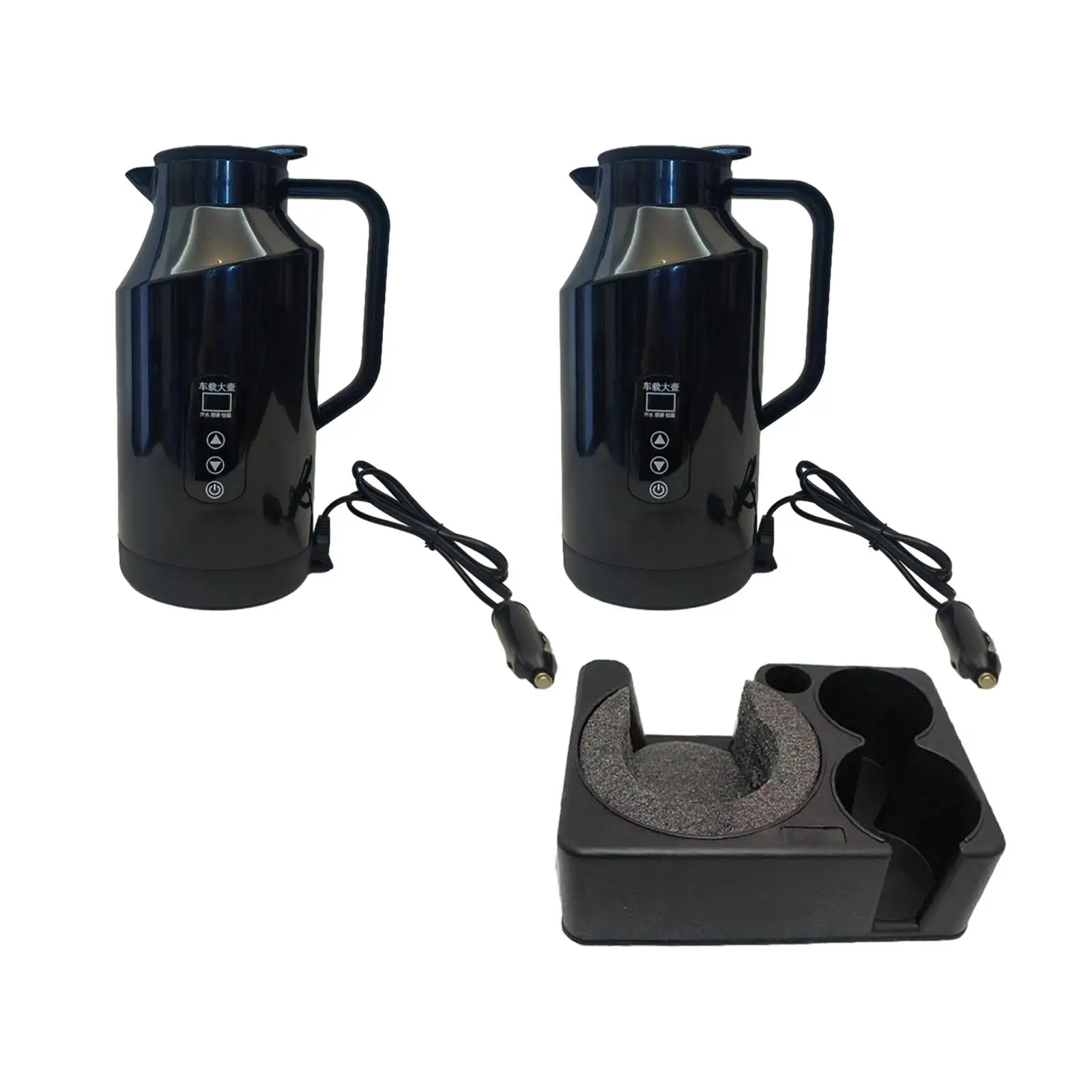 차량용 히팅컵 머그 여행용 주전자 1400ml 스테인리스 스틸 10.4인치 높이 대형