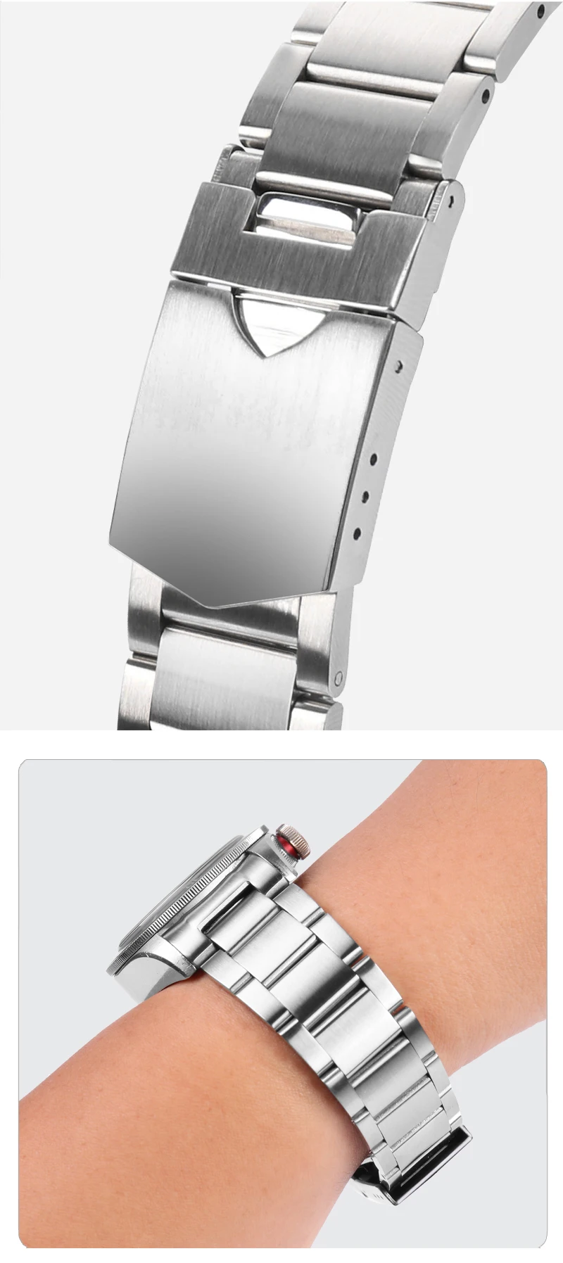 22mm Solid Stainless Steel Watchband For Tudor Black-Bay 79230 79730 Heritage Chrono Watch Strap Wrist Bracelet On No Rivet