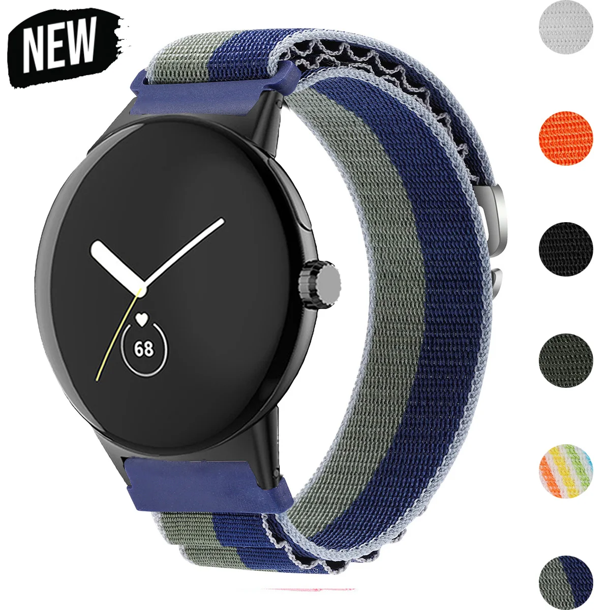 Braided Sport Nylon Loop Strap - Elastic Adjustable Bracelet Belt 45mm/41mm