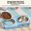 One Dopamine Color Personality High-Low Design Anti-Slip Pet Bowl, Dog and Cat Feeding Dish for Medium to Small Dogs 3