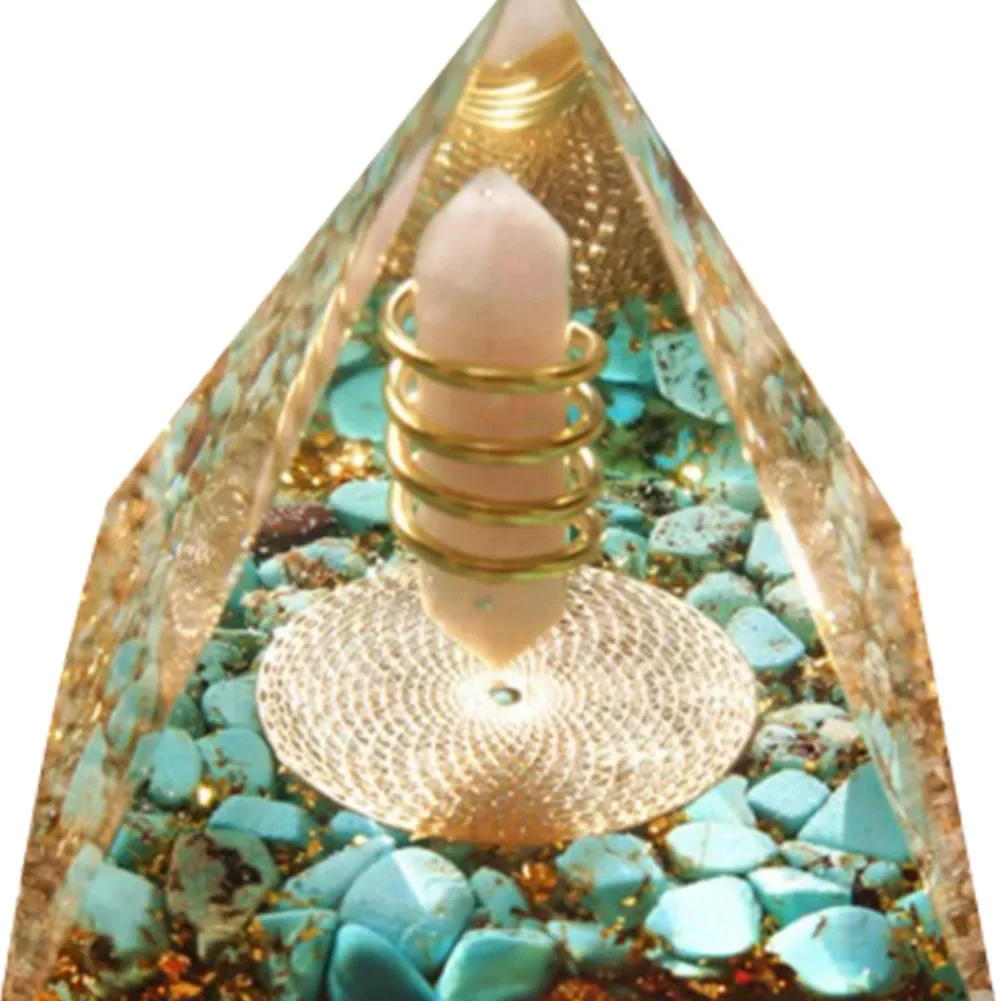 Handmade Crystal Energy Stone Pyramid for EMF Protection and Healing