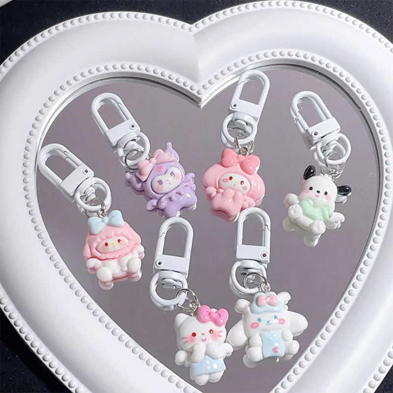 

Брелок для ключей с мультяшными крыльями Sanrio, Hello Kitty, мелодия, полюса, коричная курица, брелок для ключей, брелок для украшения автомобильной сумки