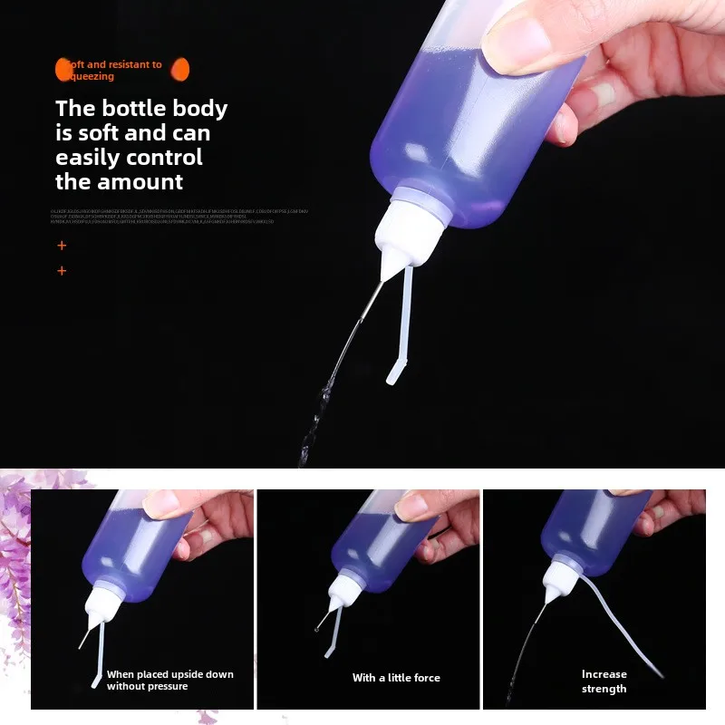 Glue Applicator 10/20/30/50/100ML Black Resuable Needle Tip Plastic Bottle for Paper Quilling DIY