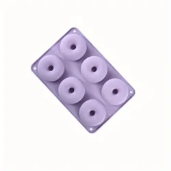 Silicone High - Temperature Resistant Round Baking Mold for Donuts, Cakes, and Pastries (C Purple)