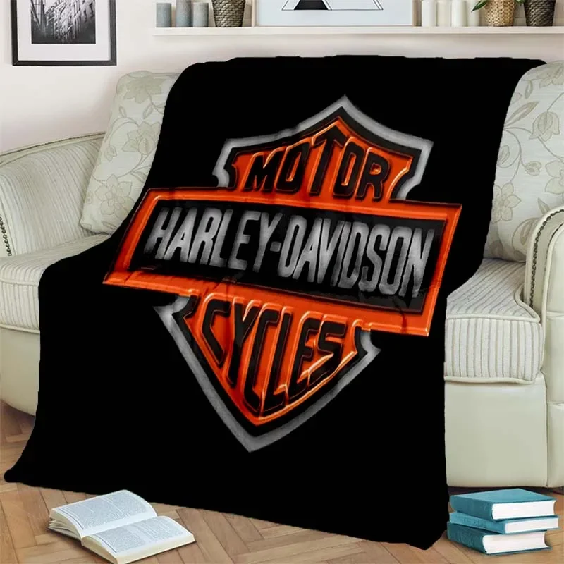

Плюшевое мягкое одеяло H-Harley-Davidson с логотипом в стиле ретро, Трендовое удобное зимнее переносное одеяло для мотоцикла, дивана, кровати, одеяло для сна