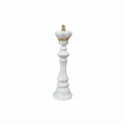 Elegant Black & White Crown Chess Piece Set - Modern Decorative Sculptures (XF - 8King  white)