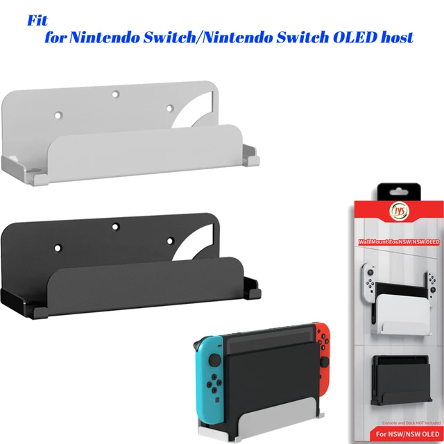 LINGYOU Wall Mount for Nintendo Switch & Switch OLED with 6 Slots and 2  Hook, Safely Store Your Switch Console Near or Behind TV