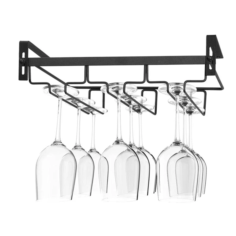 Wine Glass Holder Hanging Wine Glass Holder Under Shelf Plastic Stemware  Rack Glassware Drying Storage Hanger For Kitchen Bar - AliExpress