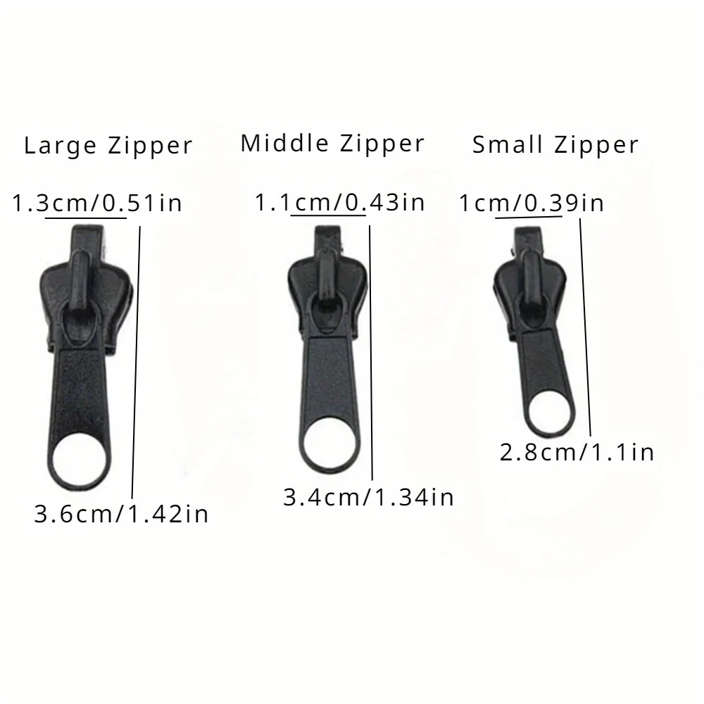 6PCS Quick Zipper Repair Kit Sliding Teeth for Zipper Replacement Garment Accessories