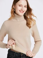 Thicken Velvet Turtleneck Sweater Women Korean Fashion Lined Warm Sueter Knitted Pullover Slim Top Winter Jersey Knitwear Jumper - Image 3