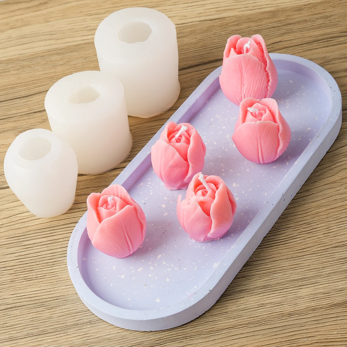 Moules à Savon En Silicone 2 Pièces - Formes Fleurs Et Vagues - Pour Savon Fait Maison, DIY, Résine - Démoulage Facile - Lavable - 12