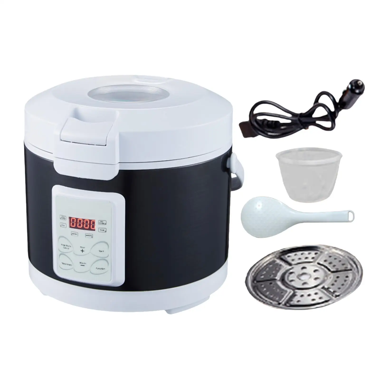 Vehicle 3L Travel Rice Cooker 12V 24V Multipurpose Lightweight Food Steamer 4
