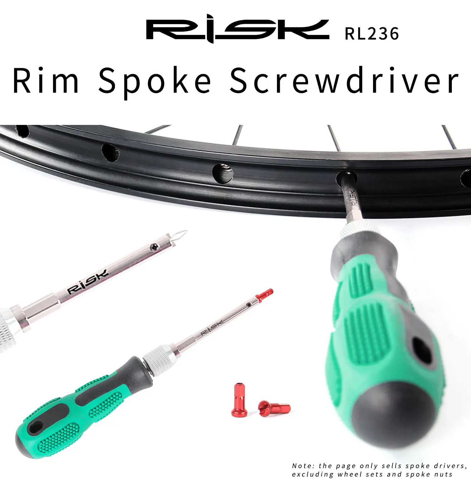 Description Picture 2 of itemRISK Bicycle Rim Spoke Screwdriver Tool Bike Spoke Cap Mounting Driver Removal Insertion Tools Cycling Repair Tool RL236
