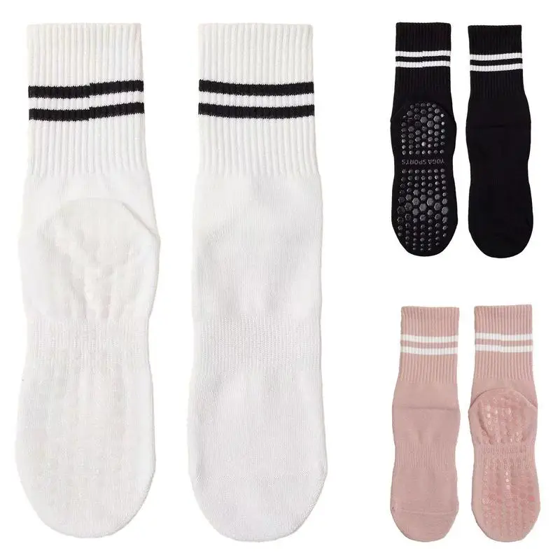 Yoga Socks Cotton Mid-tube Bottom Professional Silicone Non-slip Indoor Fitness Socks gym Floor Soft Dance Pilates Sports Socks